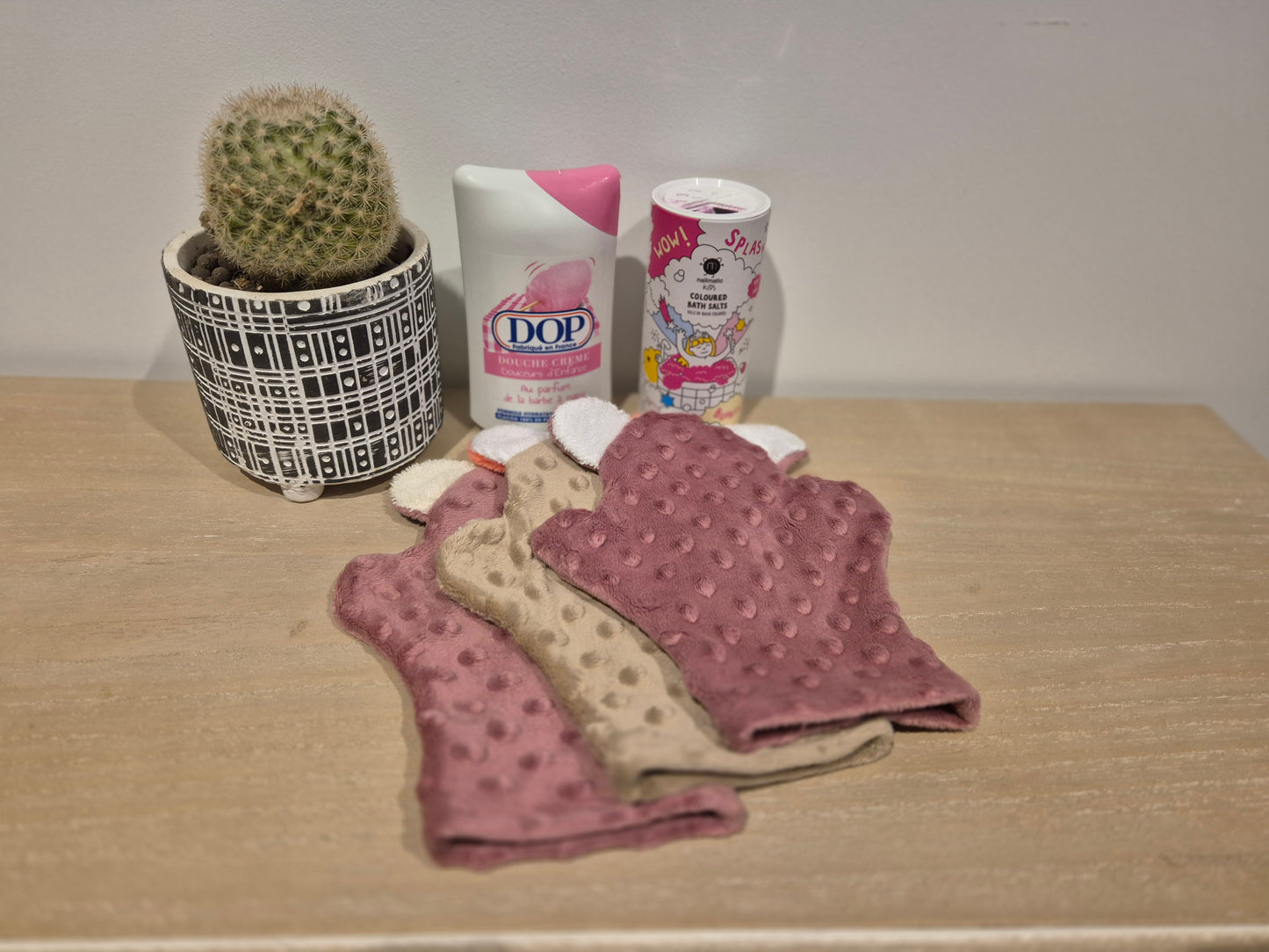 Lot 3 gants toilettes enfant