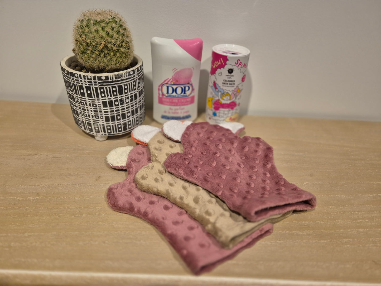 Lot 3 gants toilettes enfant