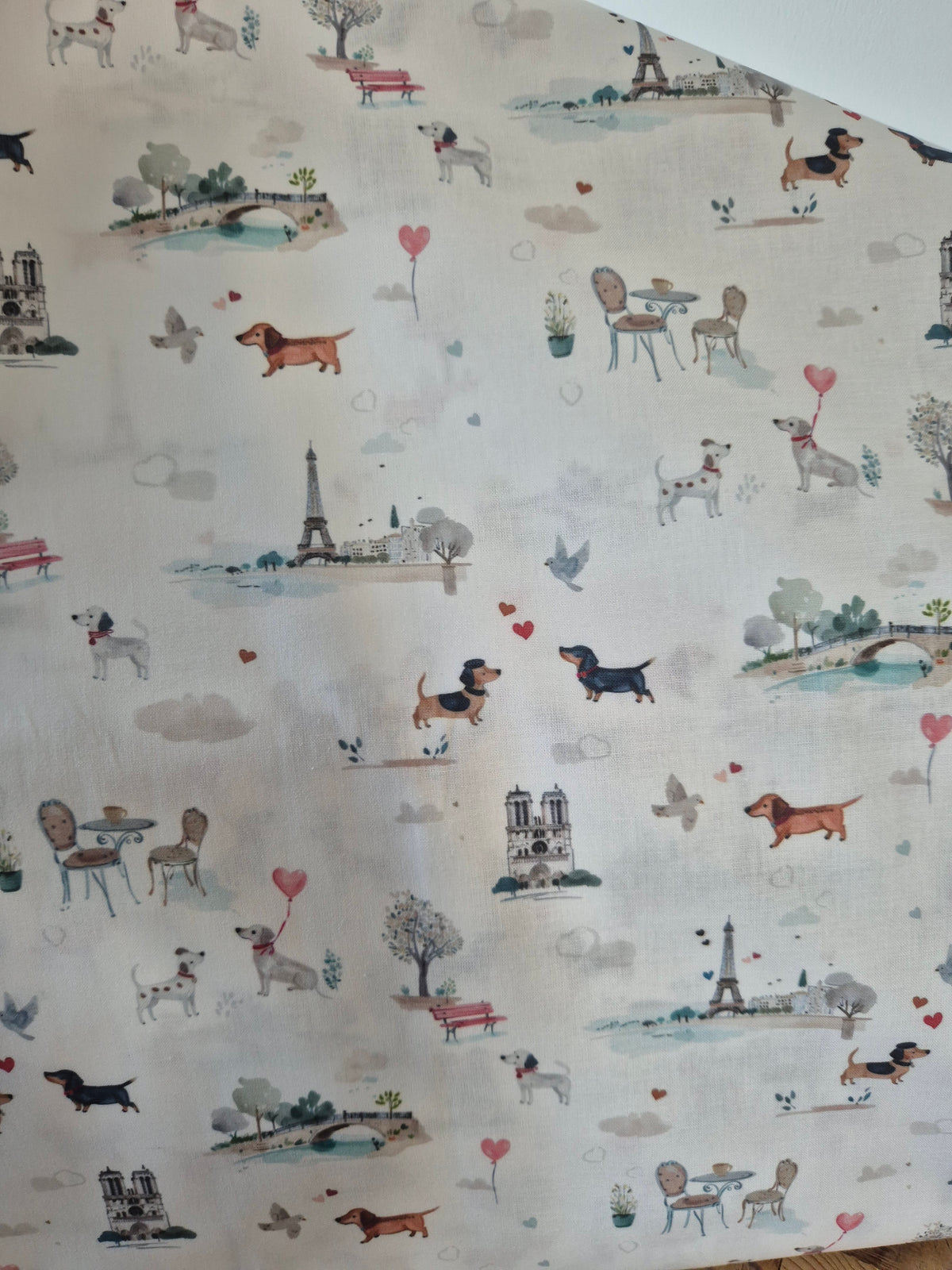 COTON IMPRIME PARIS & PETITS CHIENS