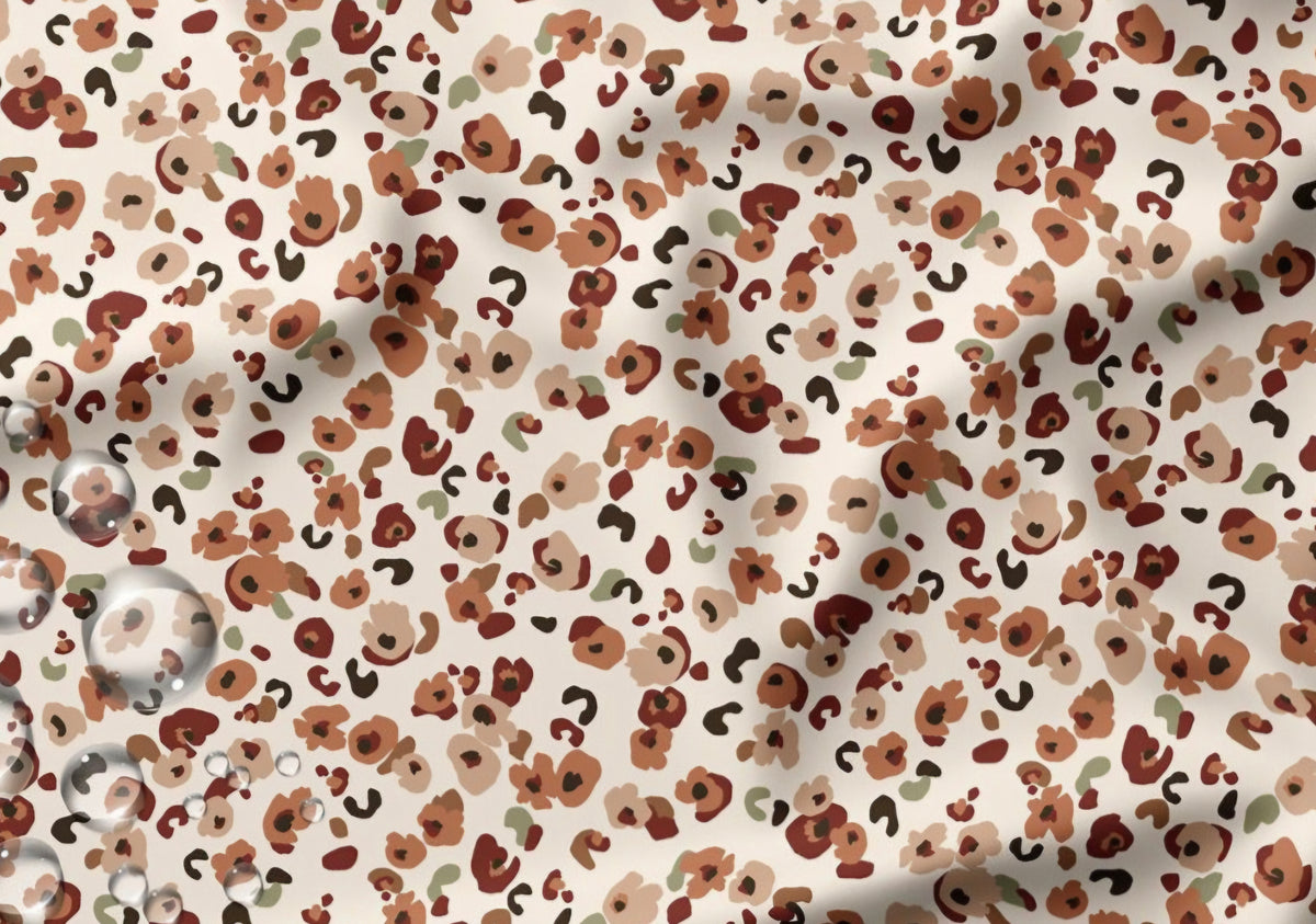 TISSU IMPERMEABLE LEOPARD CHOCOLAT