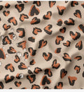 TISSU IMPERMEABLE LEOPARD ECRU ORANGE COEUR